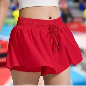 LEFTEAR flowy red Athletic shorts women’s size small